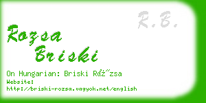 rozsa briski business card